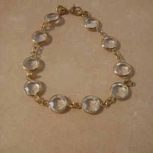 Monet Gold Tone Crystal Bracelet